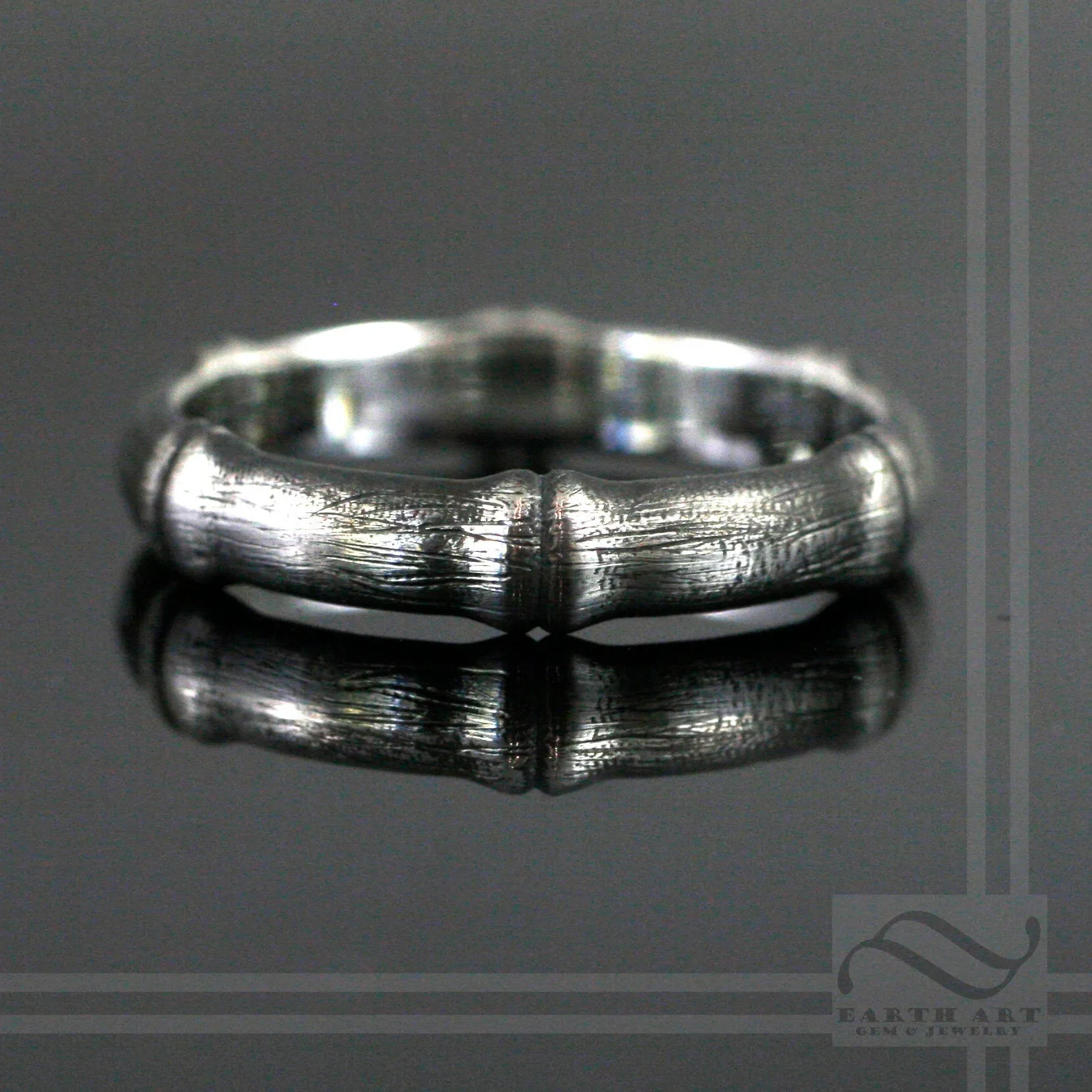 Brushed Bamboo Ring in Sterling Silver