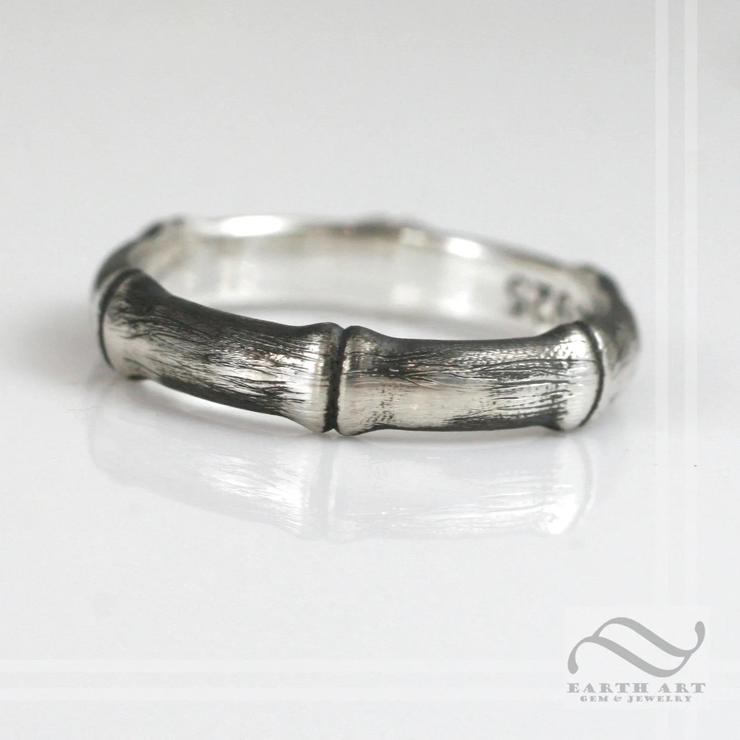 Brushed Bamboo Ring in Sterling Silver