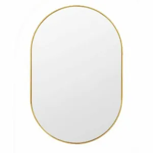 Brushed Gold Capsule Mirror, 20x33.5