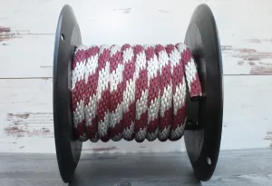 Burgundy and Silver Solid Braided Multifilament Polypropylene Rope