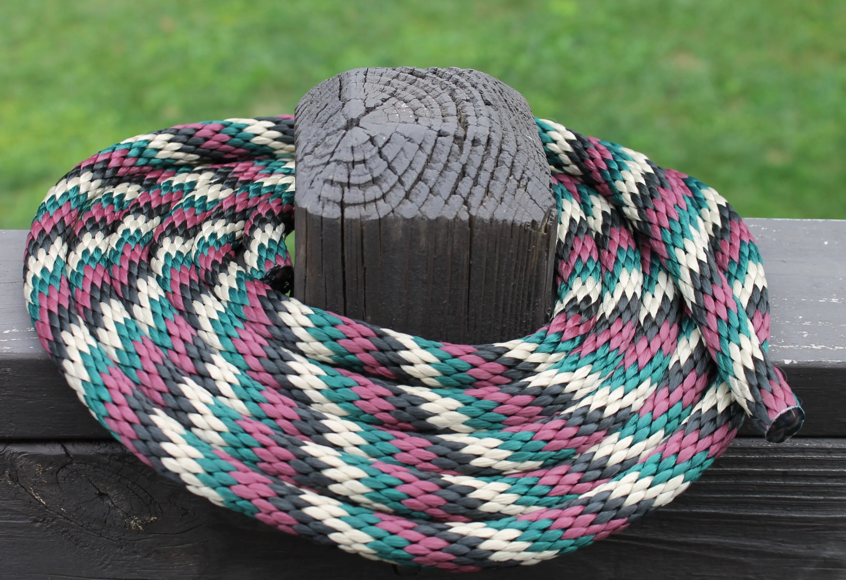 Burgundy, Black, Hunter Green, and Tan Solid Braided Multifilament Polypropylene Rope