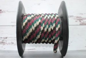 Burgundy, Black, Hunter Green, and Tan Solid Braided Multifilament Polypropylene Rope