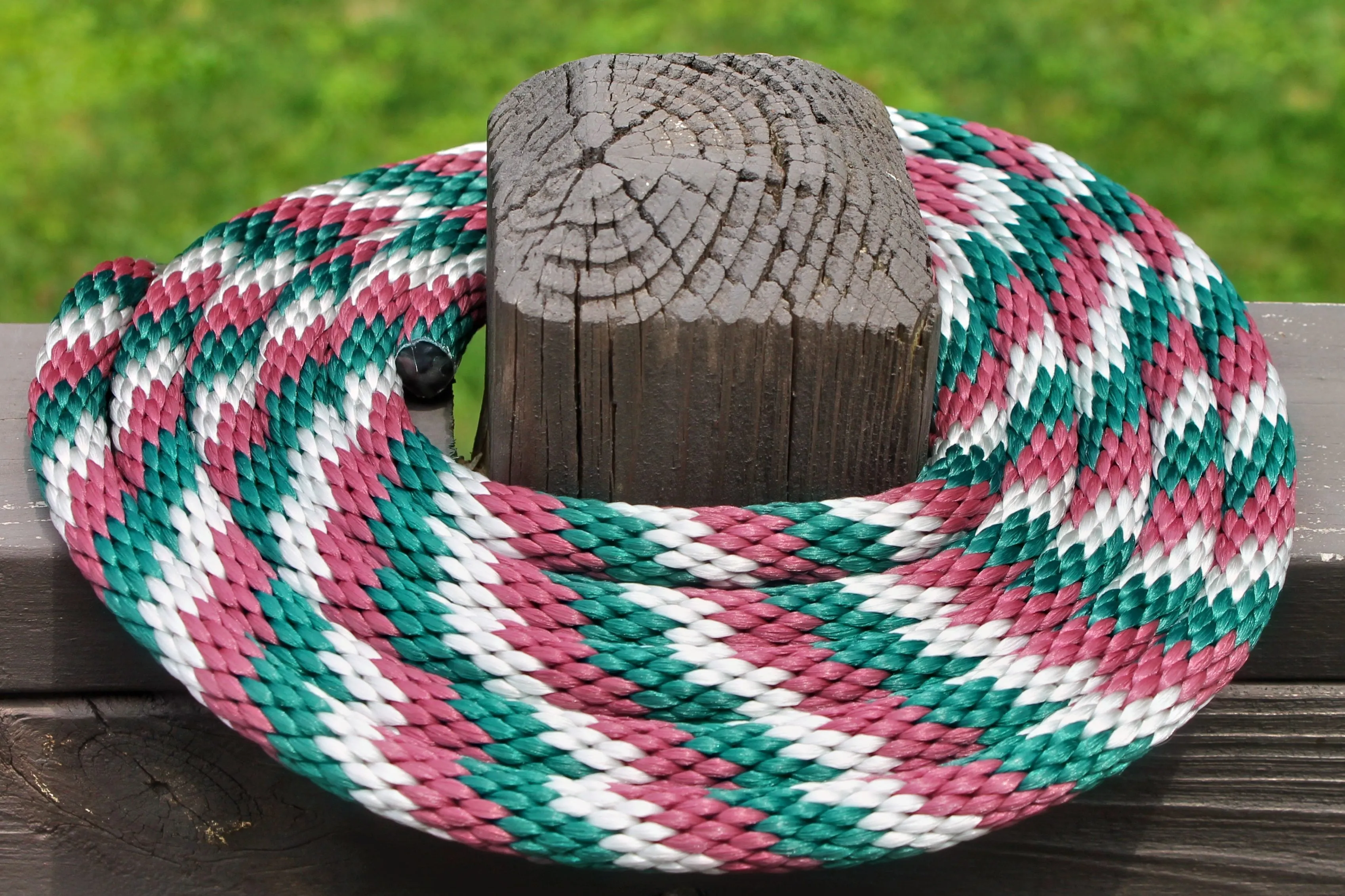 Burgundy Silver and Hunter Green Solid Braided Multifilament Polypropylene Rope