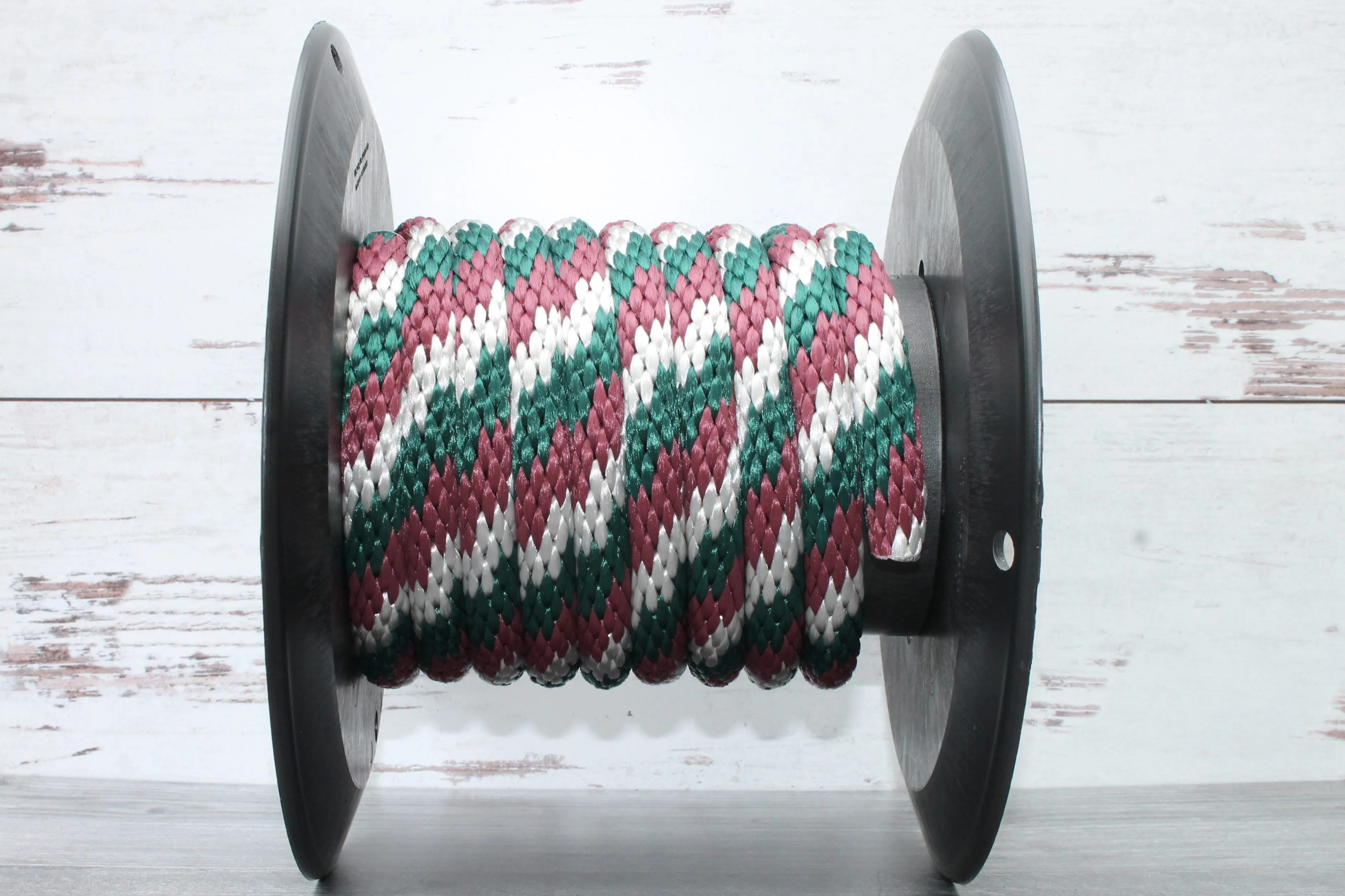 Burgundy Silver and Hunter Green Solid Braided Multifilament Polypropylene Rope