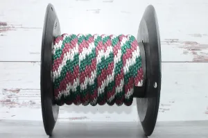 Burgundy Silver and Hunter Green Solid Braided Multifilament Polypropylene Rope