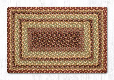Burgundy/Gray/Cream C-357 Jute Braided Rug