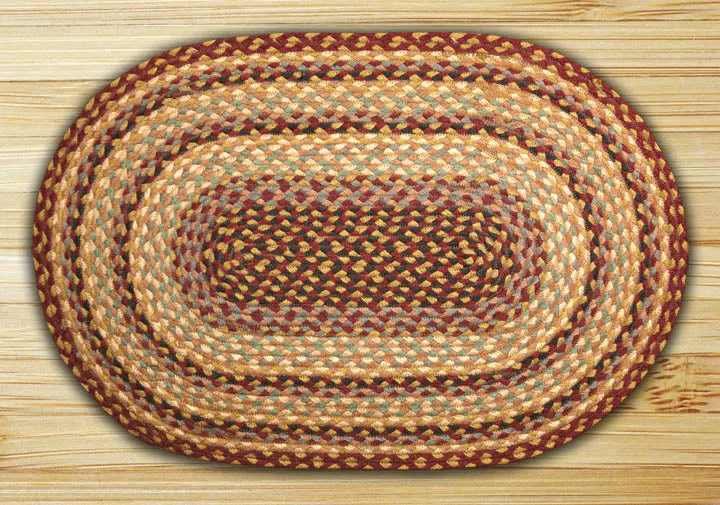 Burgundy/Gray/Cream C-357 Jute Braided Rug
