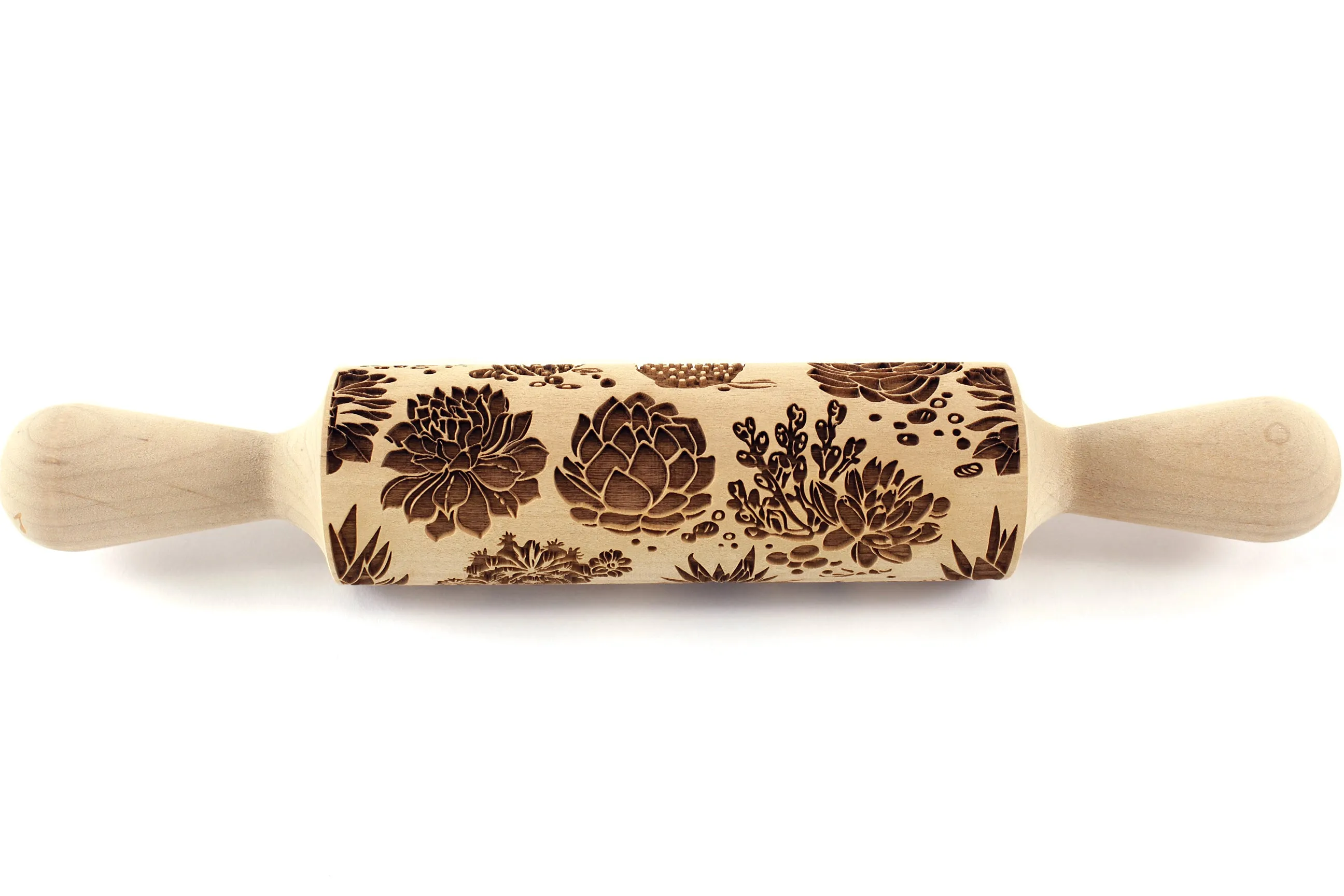 Cactus Embossed Rolling Pin, Textured Cookies, Pottery or Clay Stamp