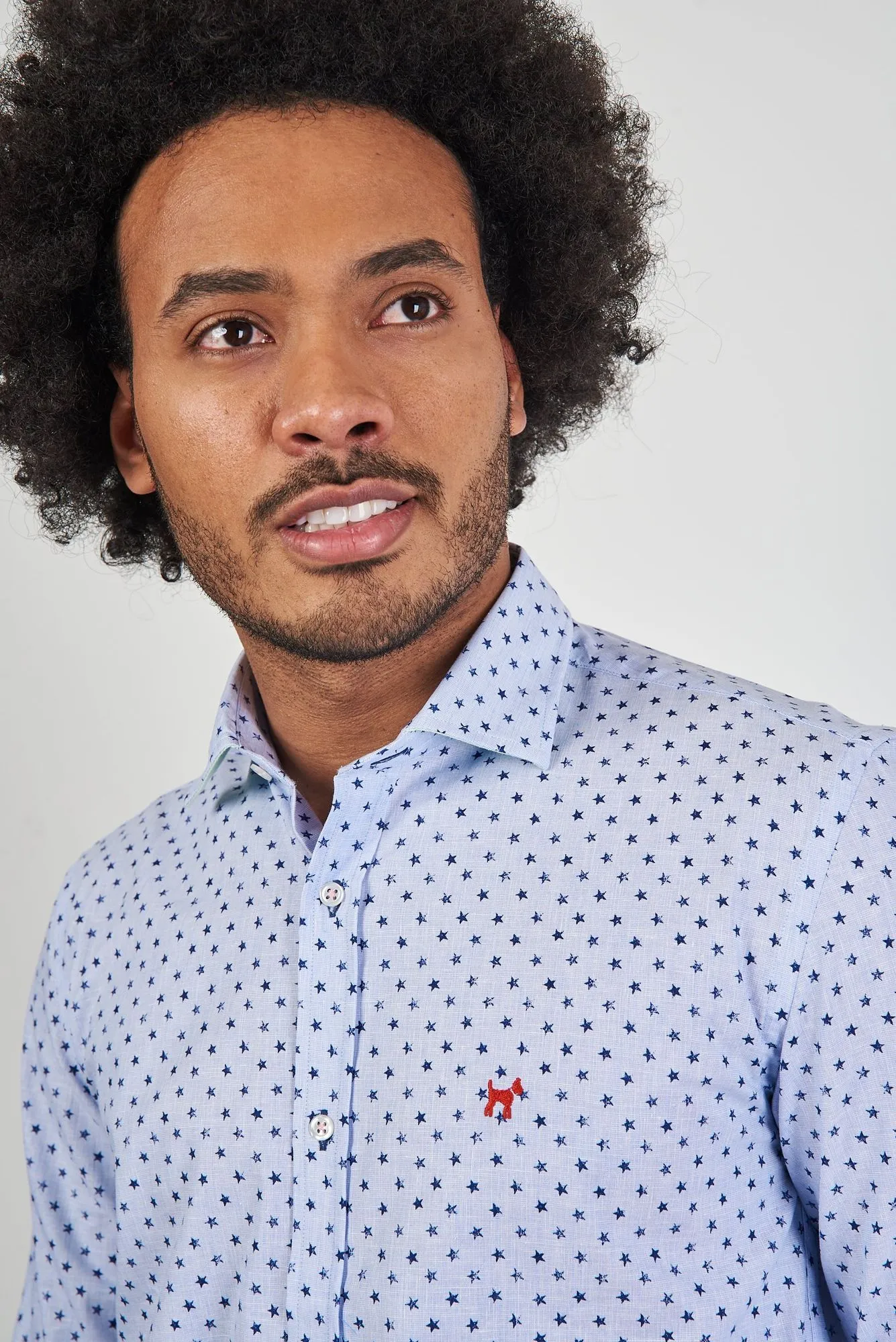 Camisa Lino Estrellas Slim Fit