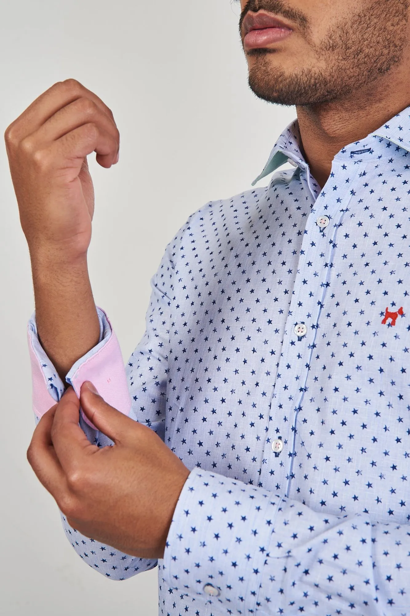 Camisa Lino Estrellas Slim Fit