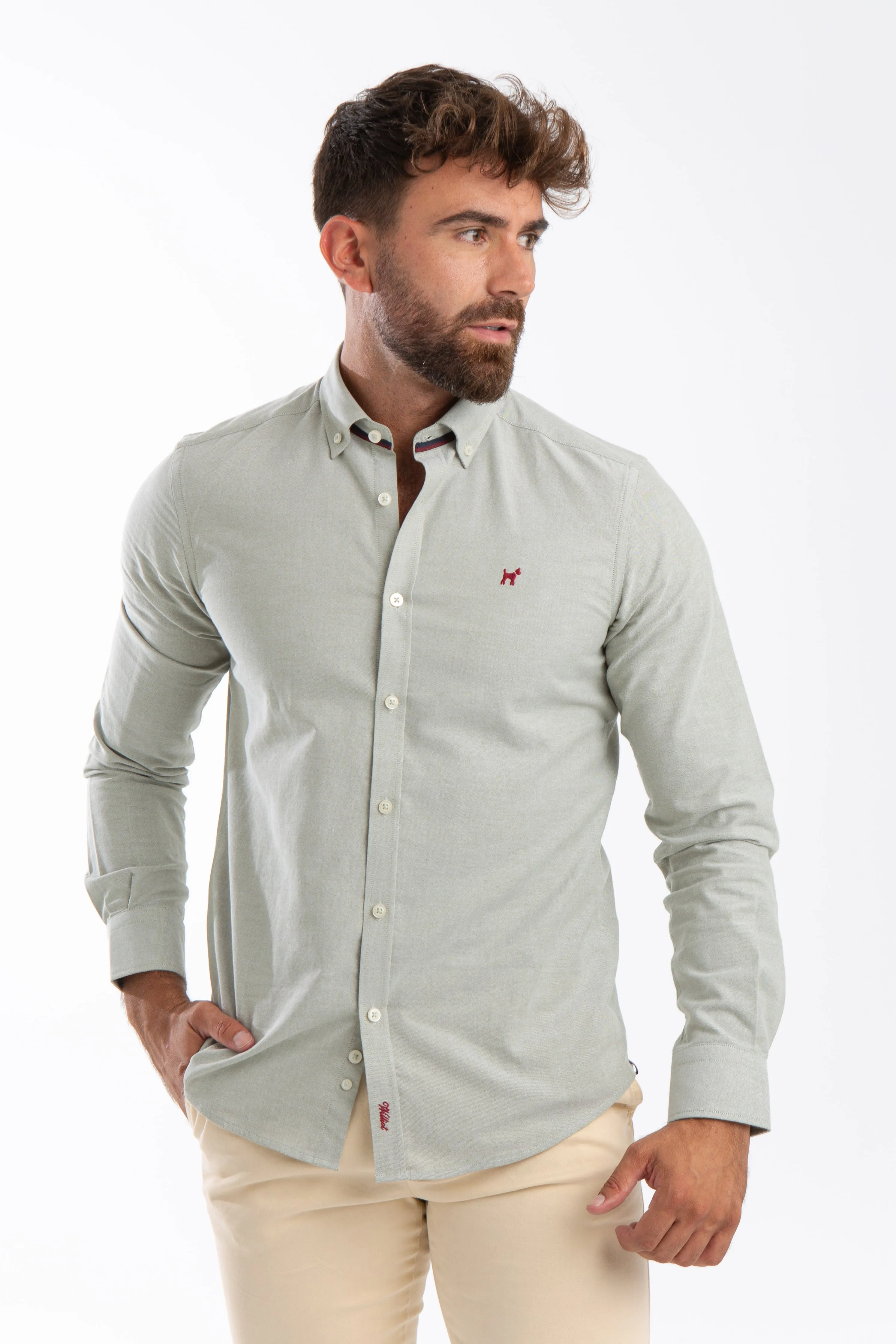 Camisa Oxford Verde Slim Fit