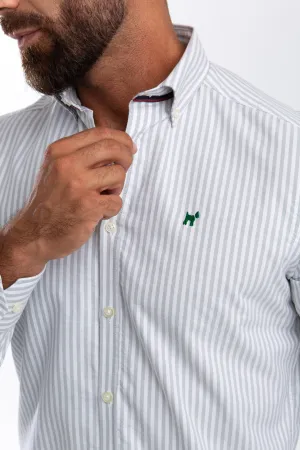 Camisa Raya Oxford Gris Slim Fit