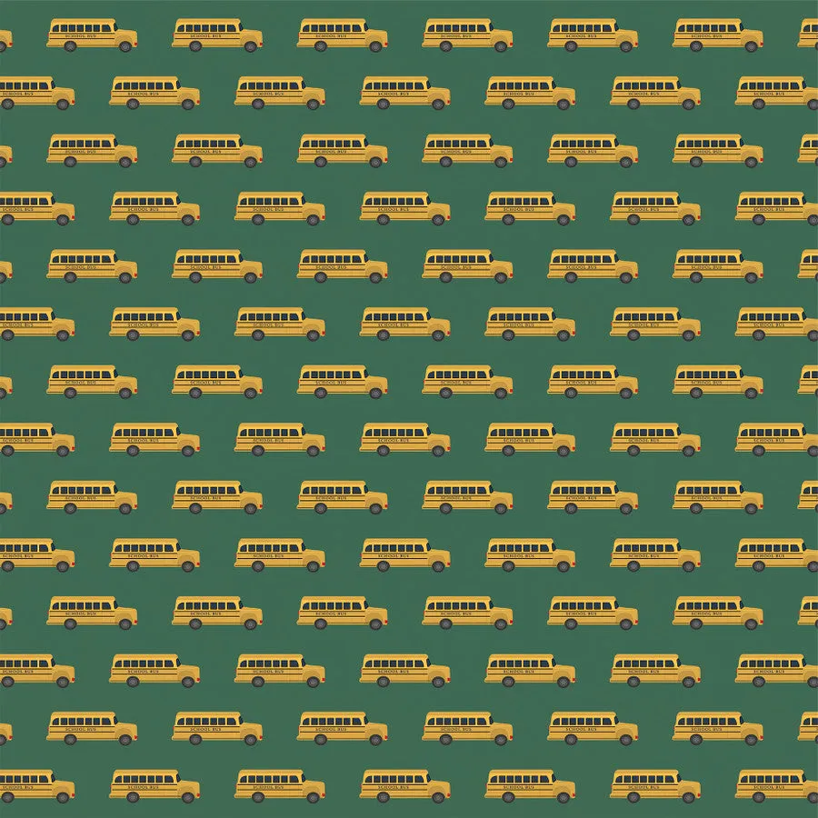 Carta Bella - Back To School - 12x12 Single Sheet / School Buses