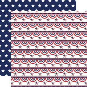 Carta Bella - The Fourth of July - 12x12 Single Sheet / Red White and Blue