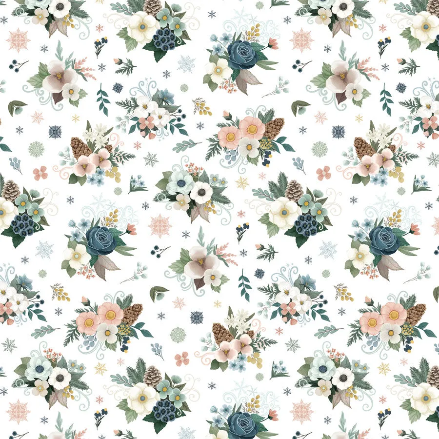 Carta Bella - Winter Wonderland - Swirl Floral 12x12 Patterned Paper