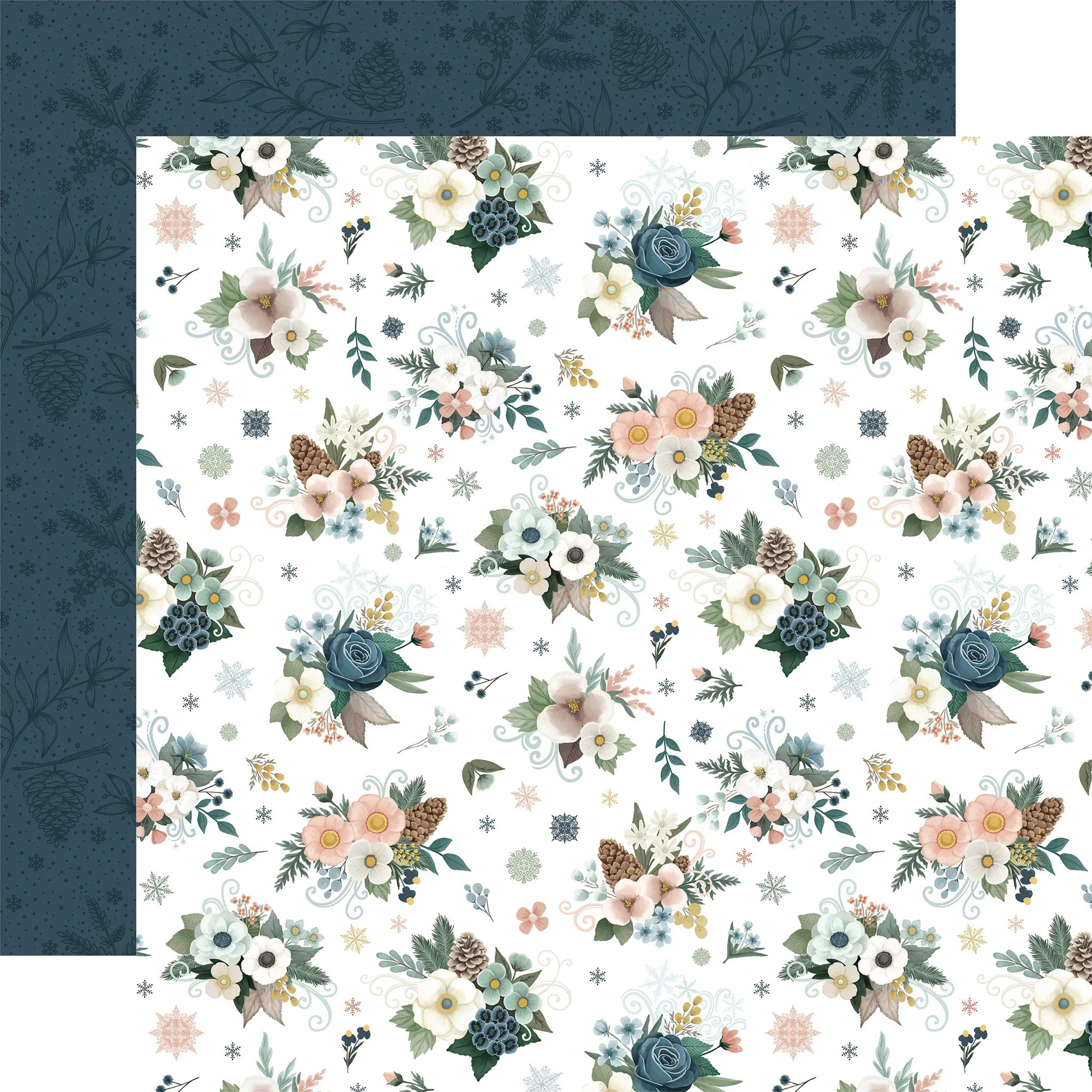 Carta Bella - Winter Wonderland - Swirl Floral 12x12 Patterned Paper