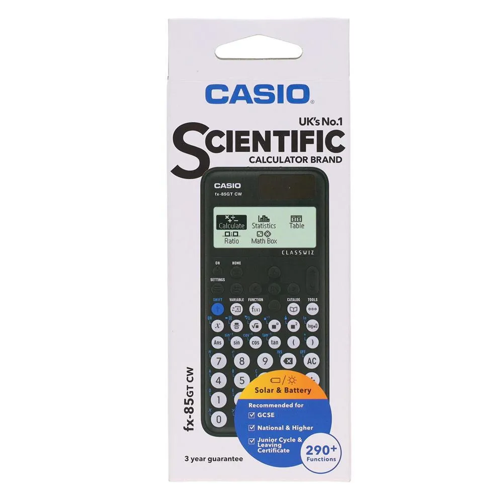 Casio fx-85GTCW - Scientific Calculator - Dual Powered - Classwiz - Black