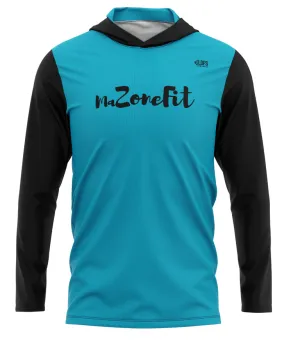 Chandail à capuchon léger - Noir & Turquoise -Ma Zone Fit