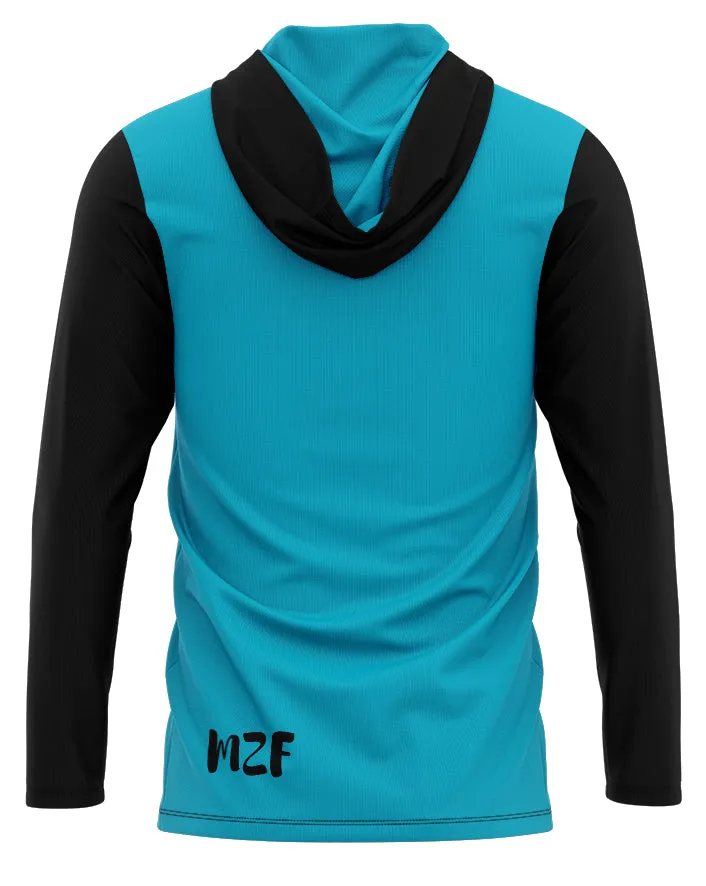 Chandail à capuchon léger - Noir & Turquoise -Ma Zone Fit