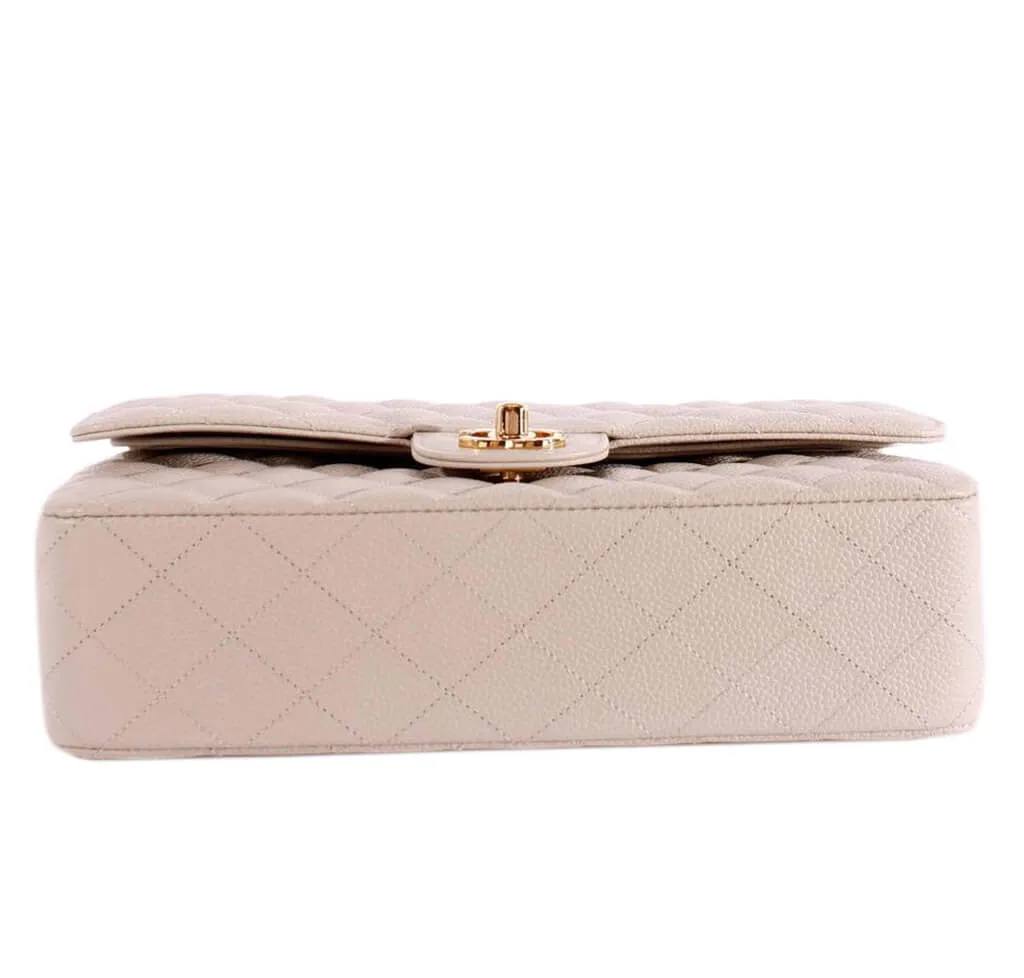 Chanel 2.55 Medium Bag Light Gray Caviar