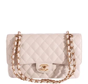 Chanel 2.55 Medium Bag Light Gray Caviar