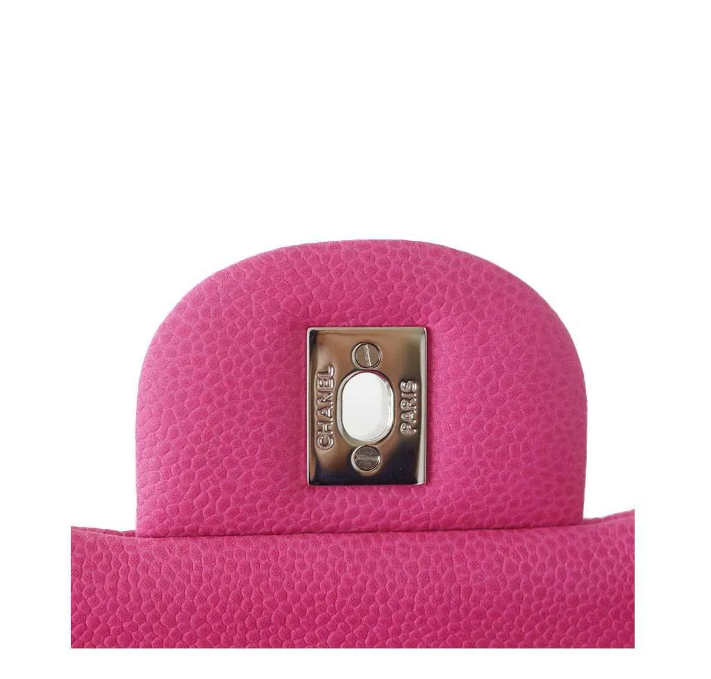 Chanel Double Flap Bag Fuchsia Caviar Leather