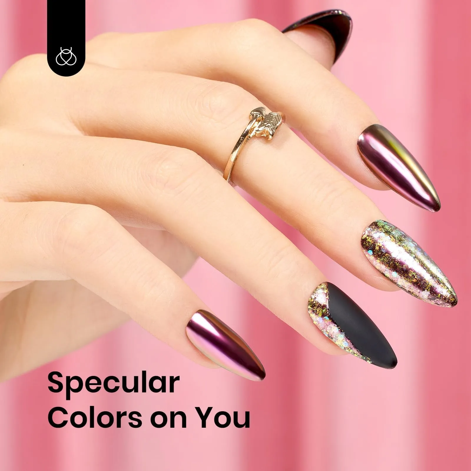 Chrome Powder Kit Nail Effect Powder Full Design | Magic Eight