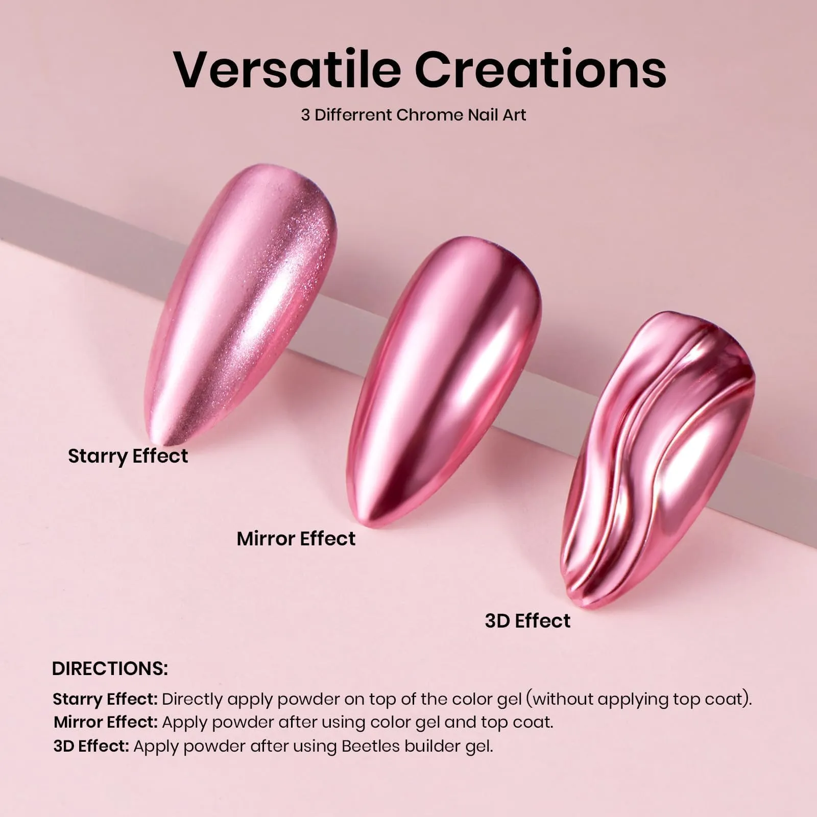Chrome Powder Kit Nail Effect Powder Full Design | Magic Eight