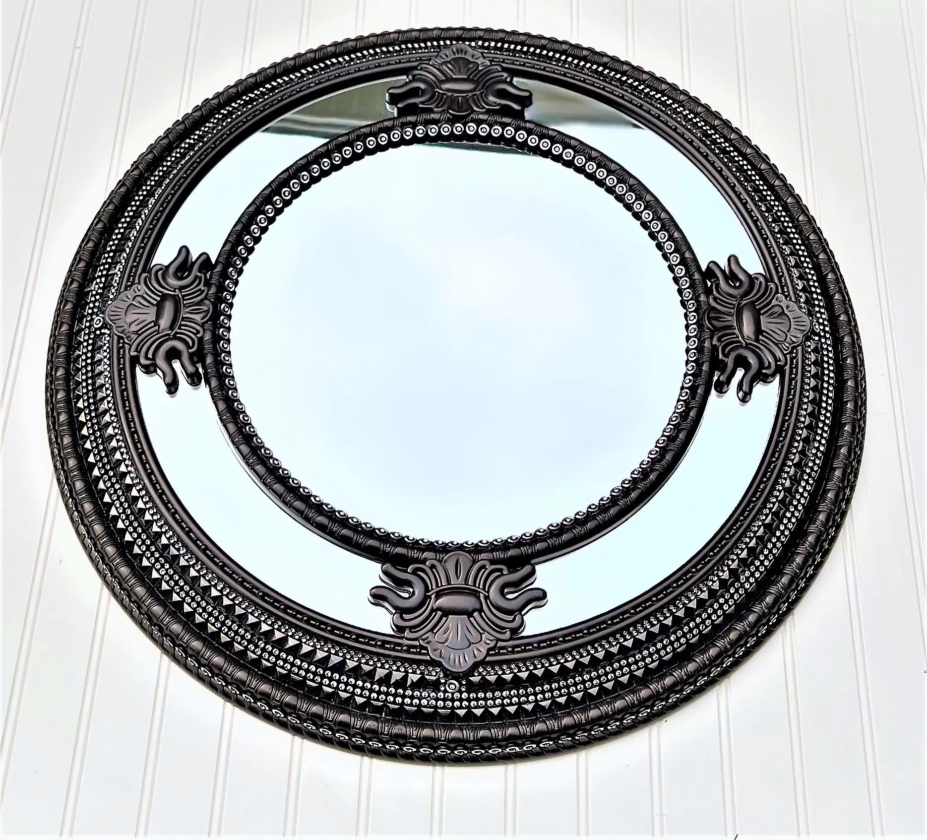 Classy Round Mirror, Wall Mirror, Home Décor, 26" Diameter with 15" Center Mirror