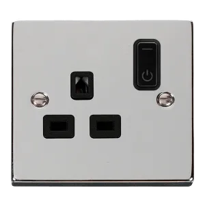 Click Deco VPCH30535BK Victorian Ingot 13A 1G RF Smart Socket - Polished Chrome (Black)