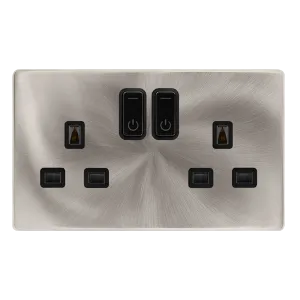 Click Definity Complete SFBS30036BK 13A 2G RF Smart Socket - Brushed Steel - Black Insert
