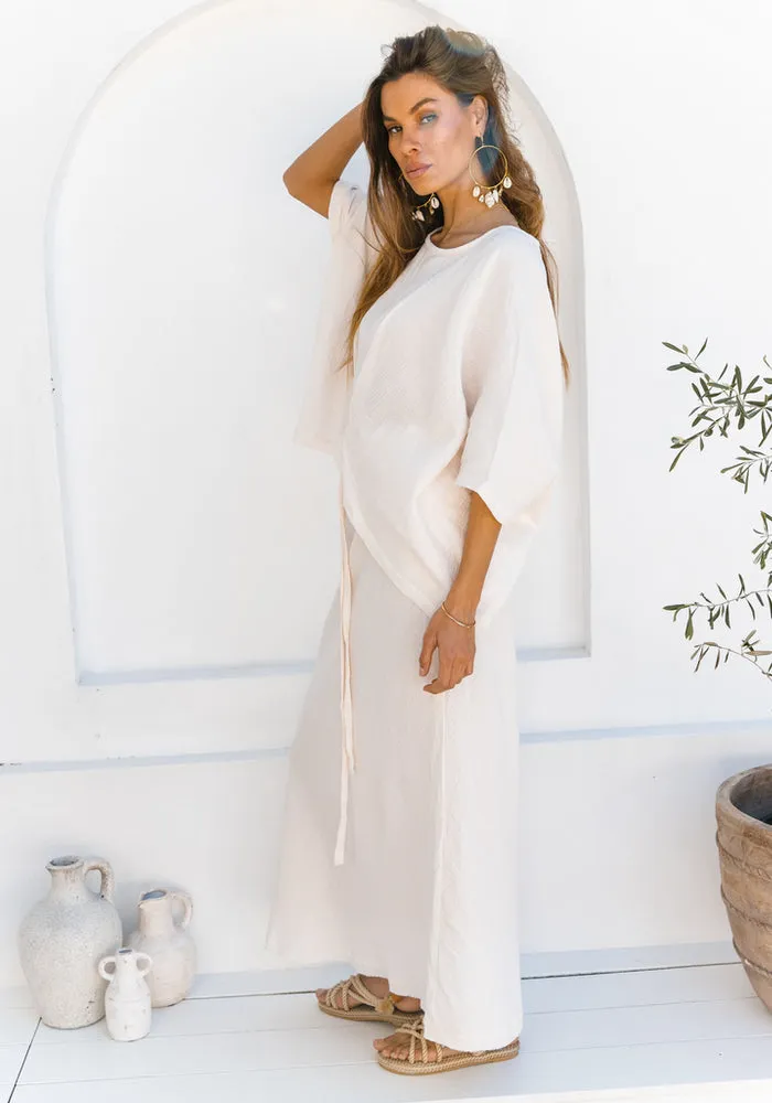 Clunes Maxi Skirt- Shell