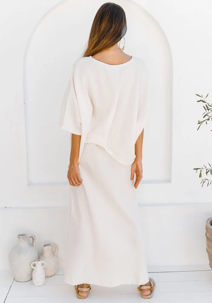 Clunes Maxi Skirt- Shell