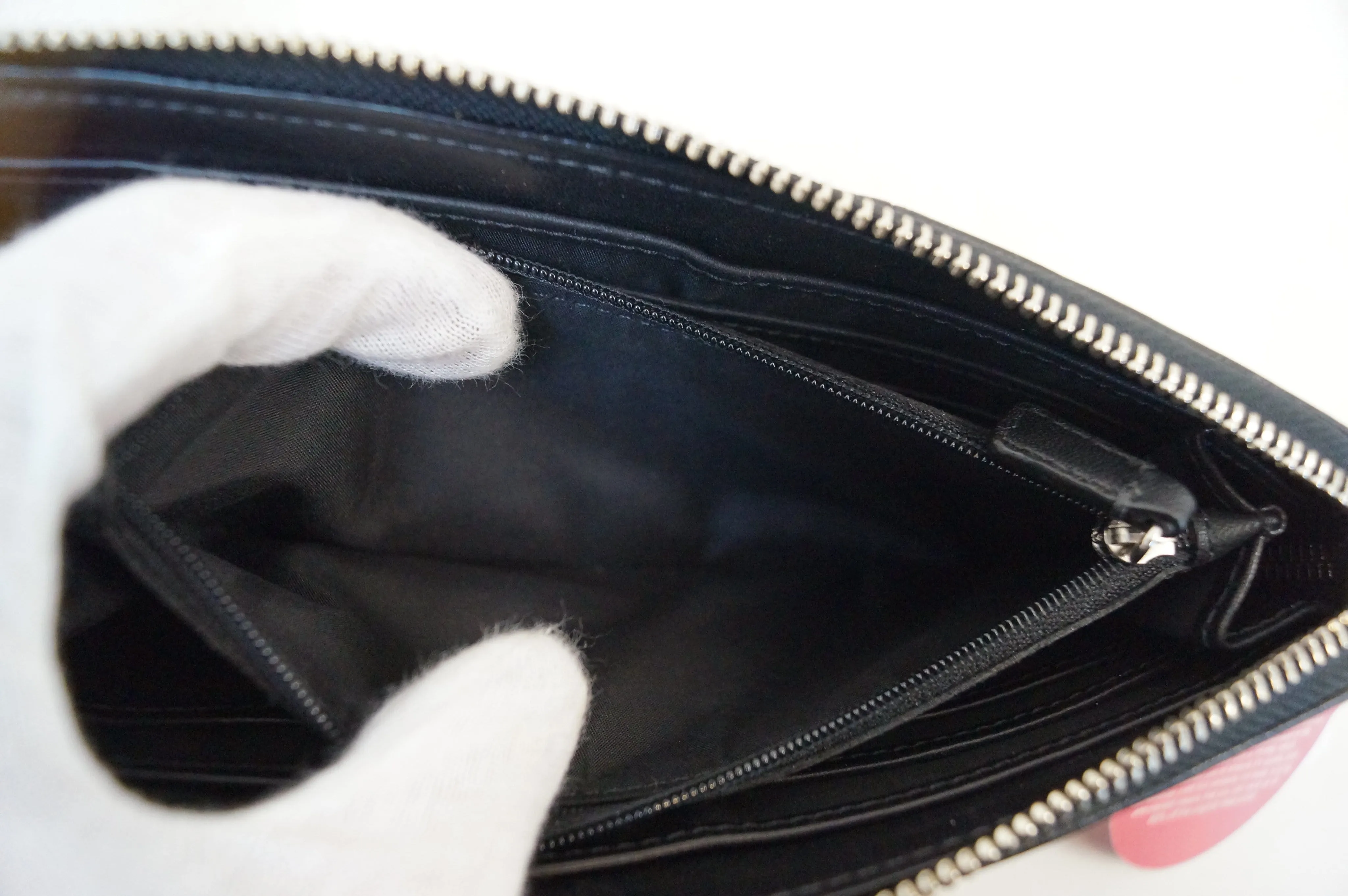 COACH JULIA Black Leather Slim Zip Organizer Wallet Clutch E2968 - Sale