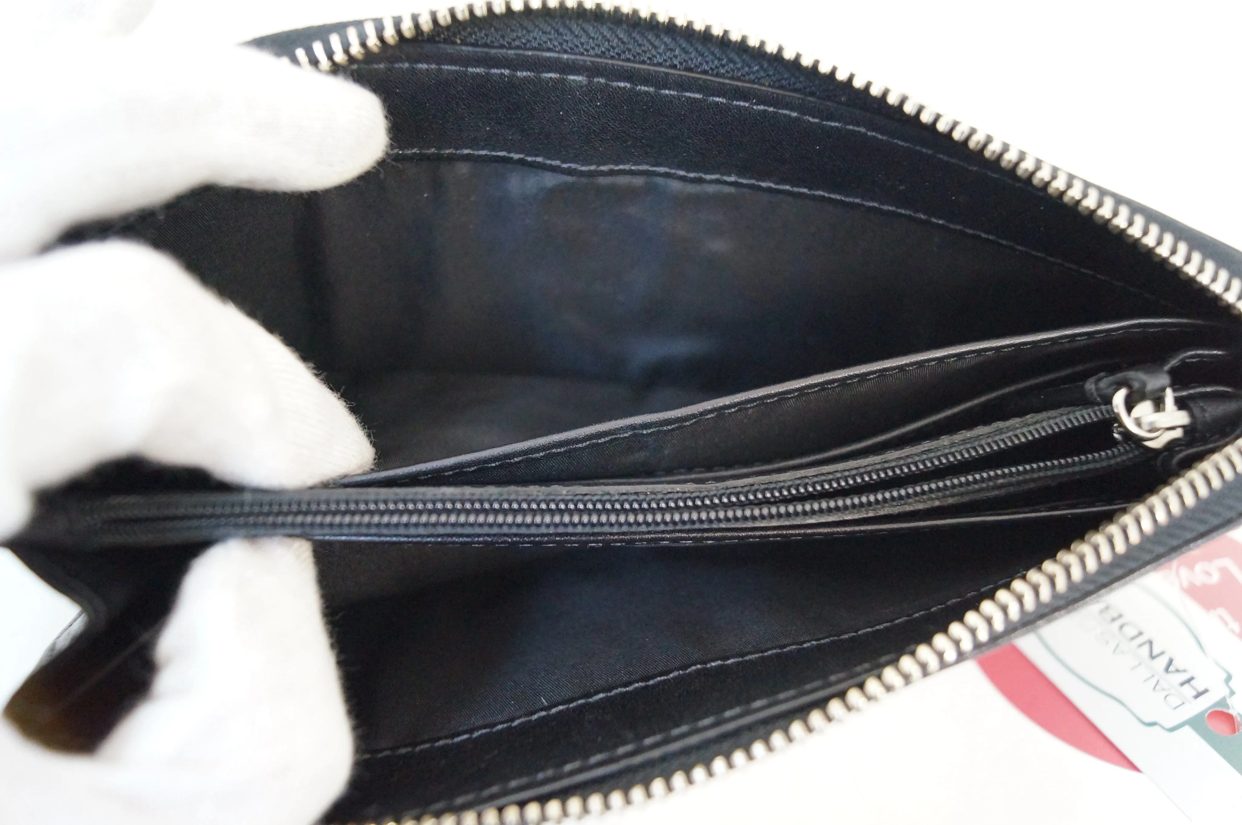COACH JULIA Black Leather Slim Zip Organizer Wallet Clutch E2968 - Sale
