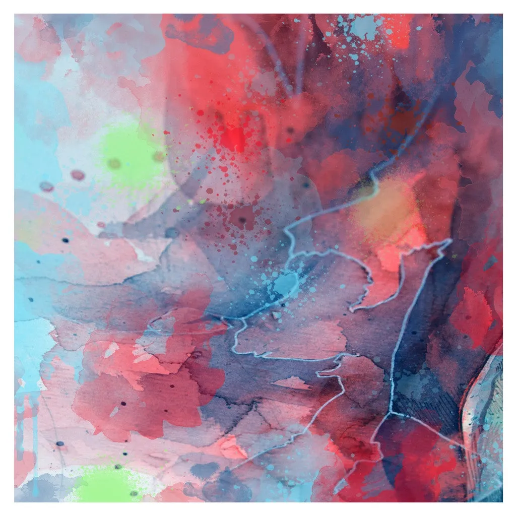Colorful Digital Watercolor Textures Adhesive Vinyl Sheet