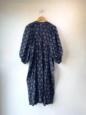 Cotton Conscious Blue & Black Floral Dress