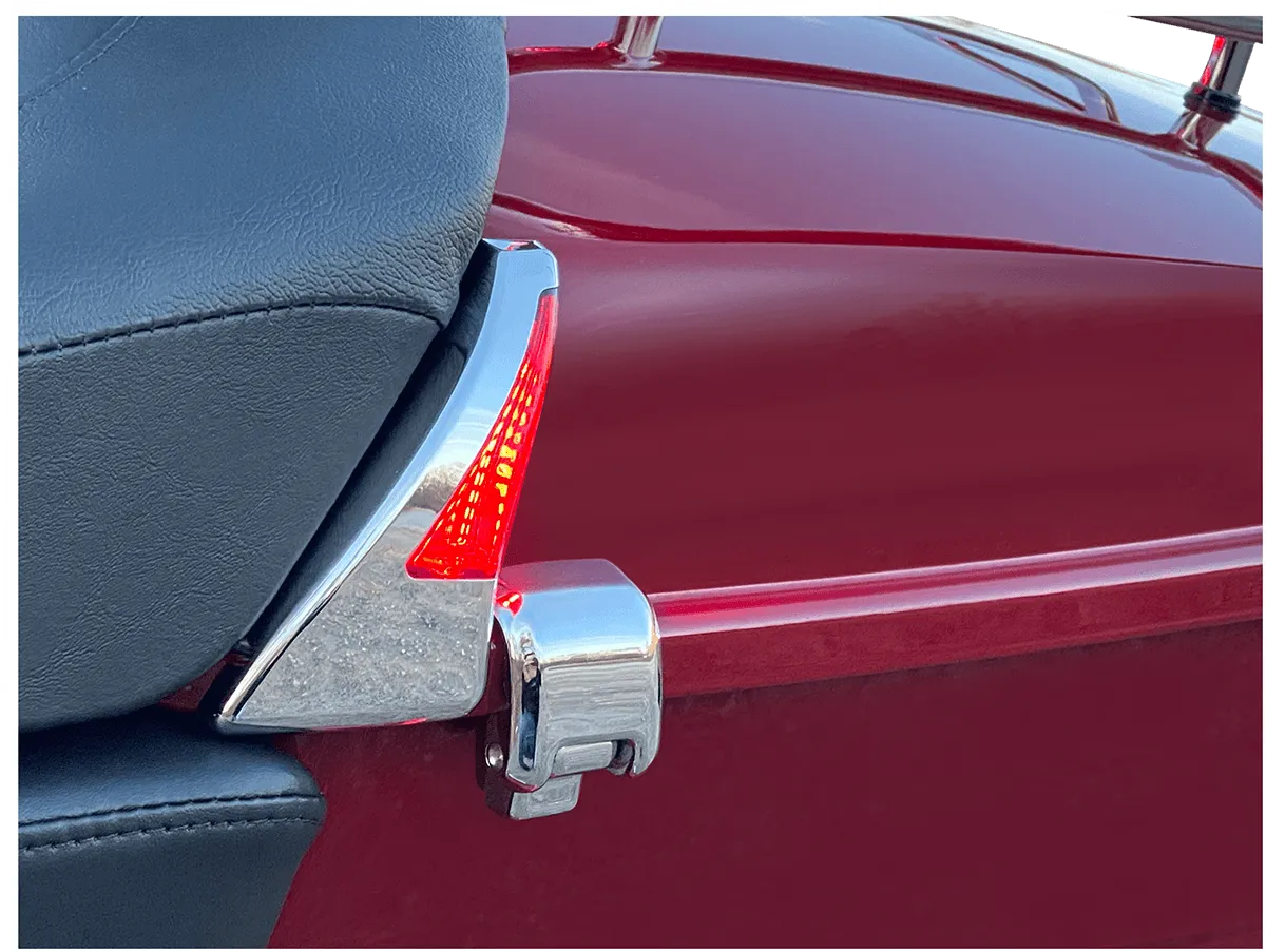 Custom Dynamics CD-TPBR-14BCMRC Tour-Pak Backrest LED - Black With Red Lens