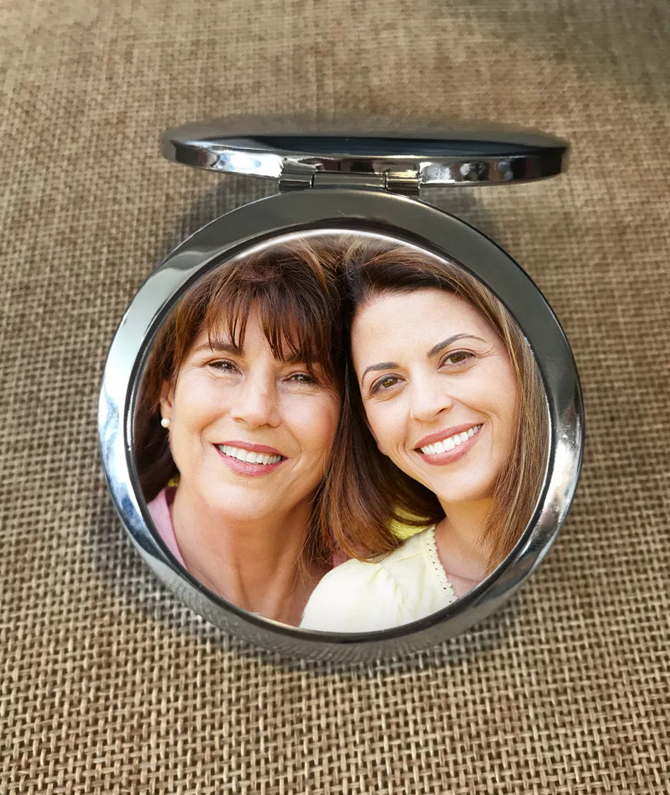 Custom Photo Pocket or Purse Mirror with optional engraving