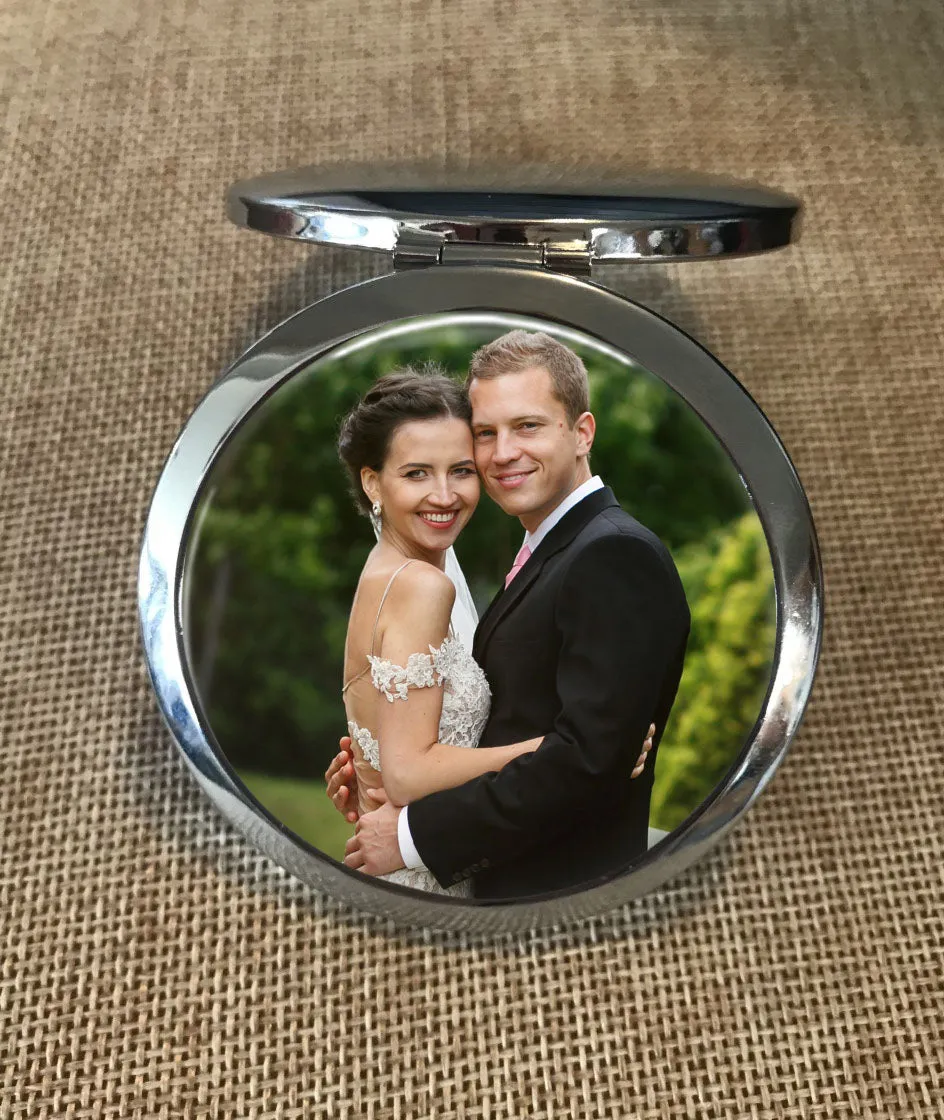 Custom Photo Pocket or Purse Mirror with optional engraving