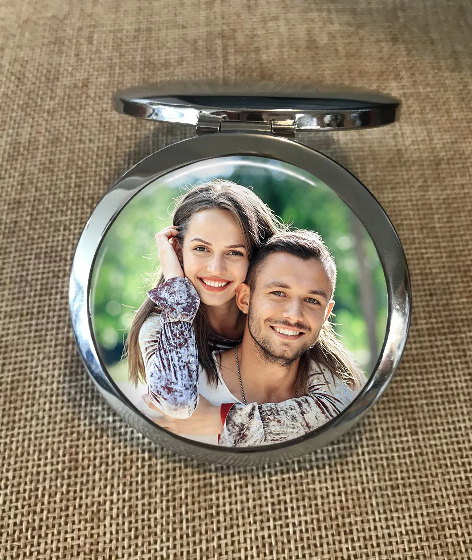 Custom Photo Pocket or Purse Mirror with optional engraving