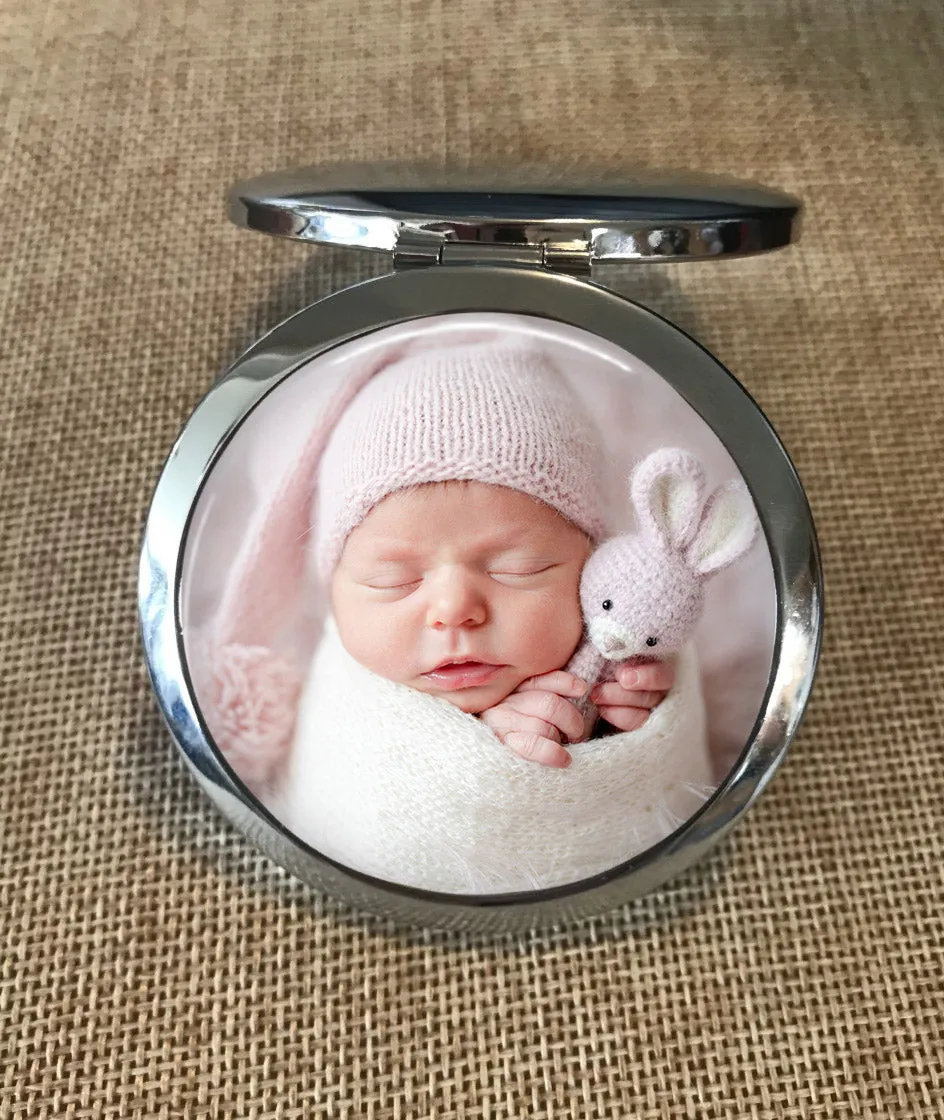 Custom Photo Pocket or Purse Mirror with optional engraving