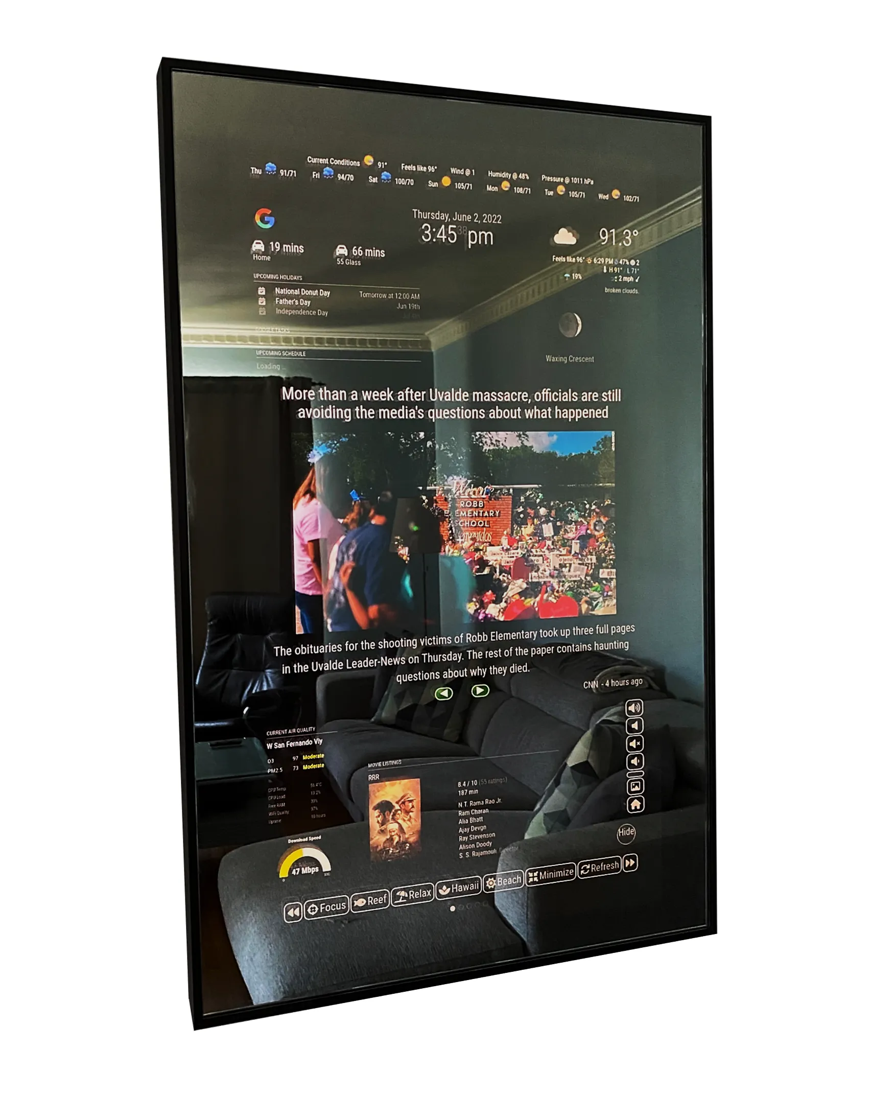 Customize Your Framed Google Assistant Smart Mirror - Choose Your Display and Frame Size