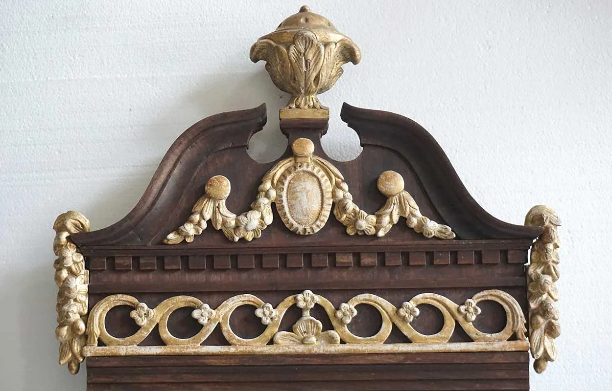 Danish Louis XVI Revival Parcel Gilt Mahogany Framed Pier Wall Mirror