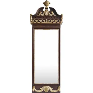 Danish Louis XVI Revival Parcel Gilt Mahogany Framed Pier Wall Mirror