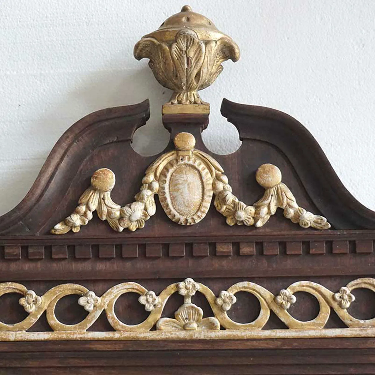 Danish Louis XVI Revival Parcel Gilt Mahogany Framed Pier Wall Mirror