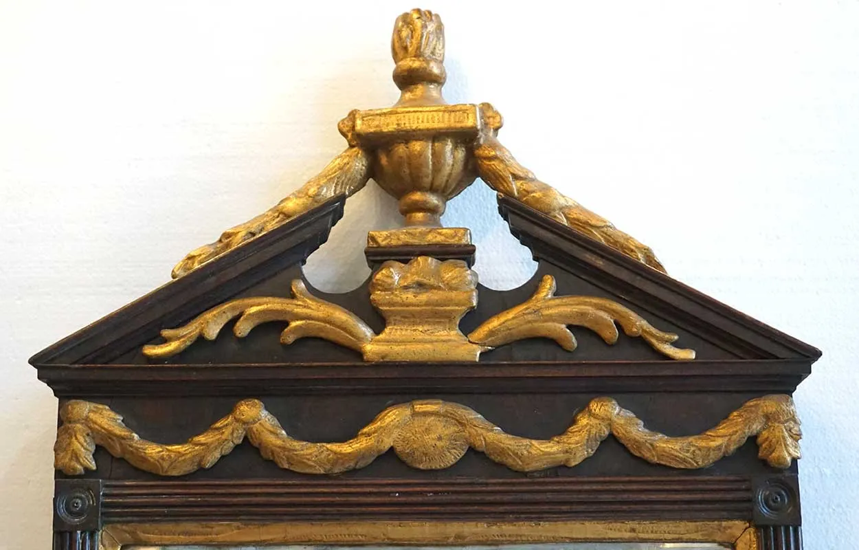Danish Neoclassical Parcel Gilt Wood Wall Pier Mirror