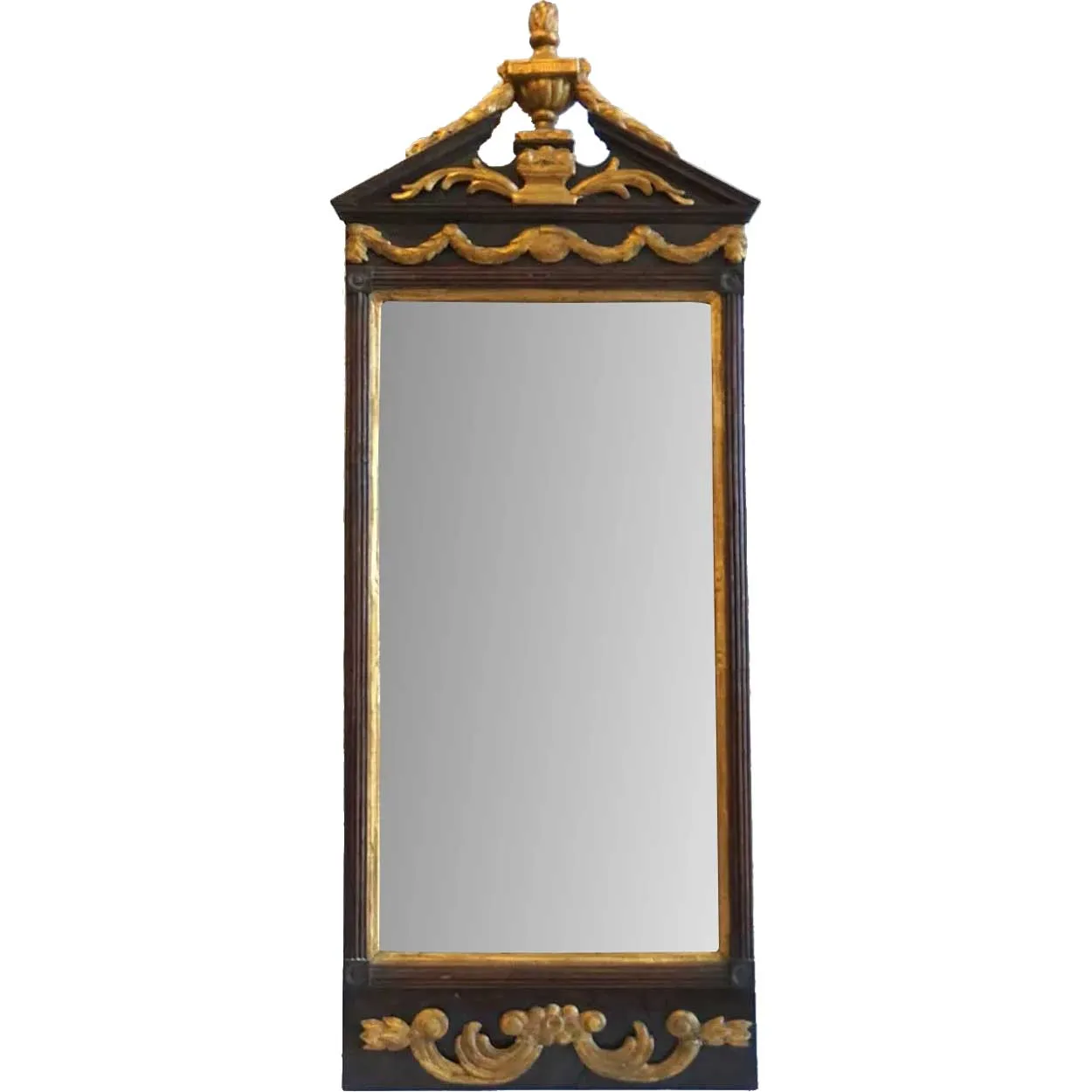 Danish Neoclassical Parcel Gilt Wood Wall Pier Mirror