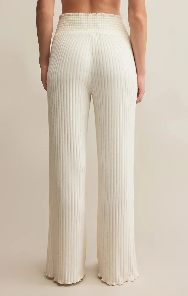 Dawn Smocked Rib Pant-Bone
