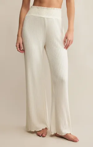 Dawn Smocked Rib Pant-Bone